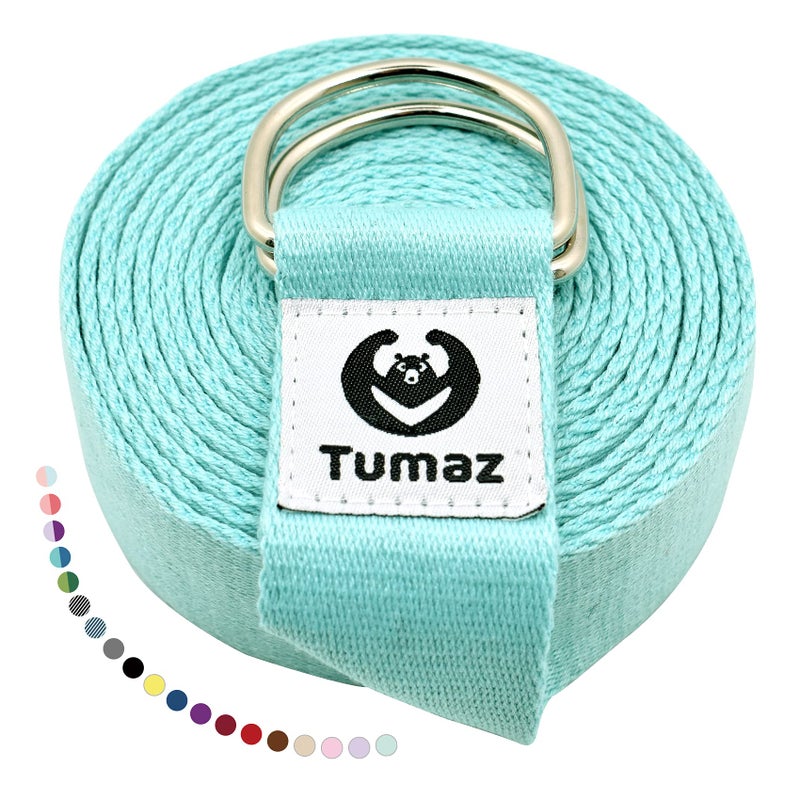 Tumaz Yoga Strap/Stretch Bands [15+ Colors, 6/8/10 Feet Options] with Extra Safe Adjustable D-Ring Buckle, Durable and Comfy Delicate Texture - Best for Daily Stretching, Physical Therapy, Fitness - Image 1